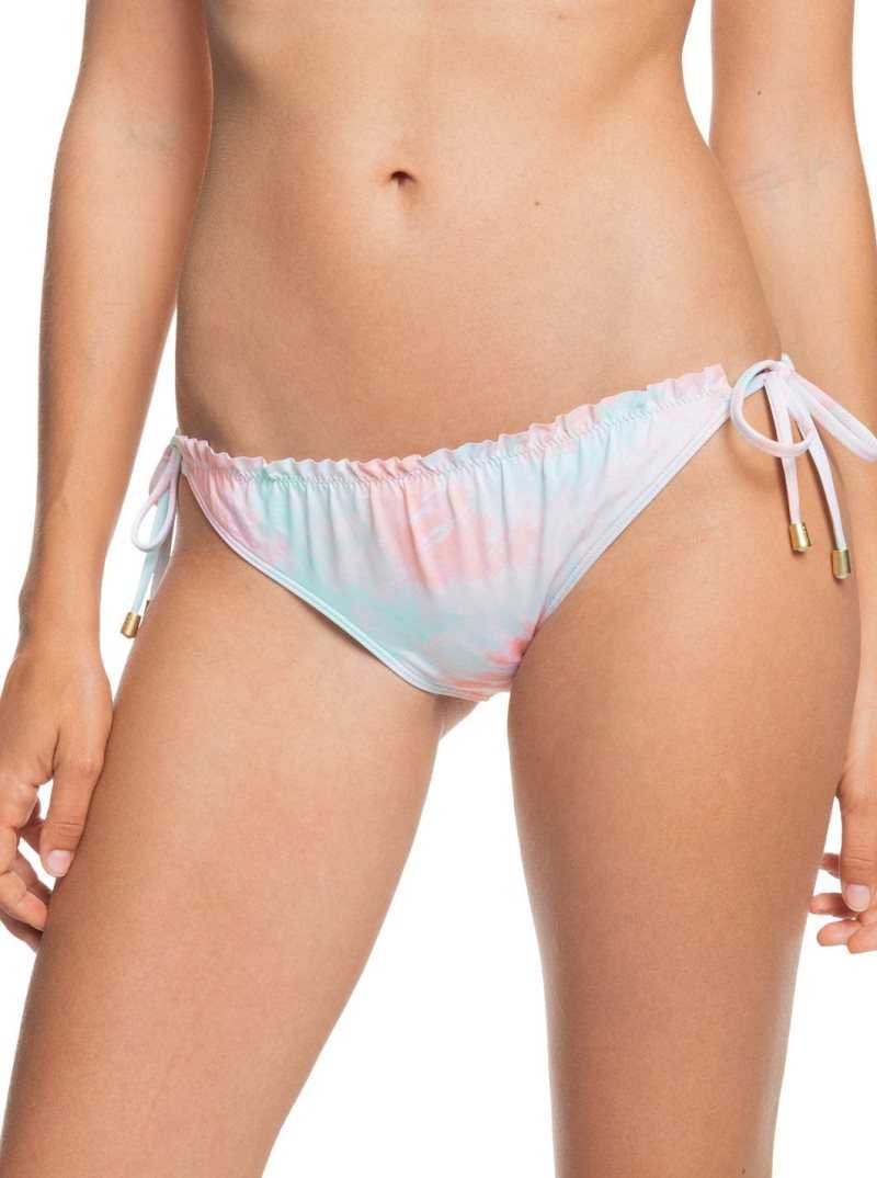 Peach Amber Nautilus Tie Dye S Roxy Nautilus Tie Side Moderate Bikini Bottoms | XVLETR135