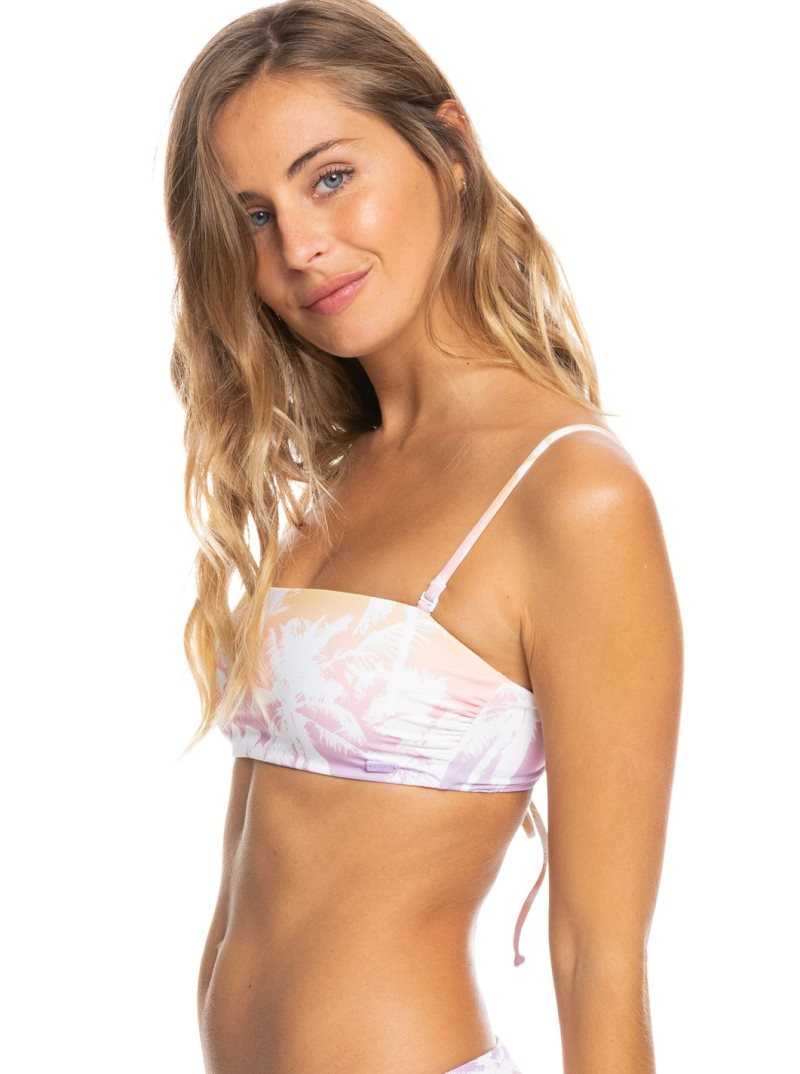 Peach Bud Lahaina Lights S Roxy Lahaina Lights Reversible Bandeau Bikini Top | NICJET926