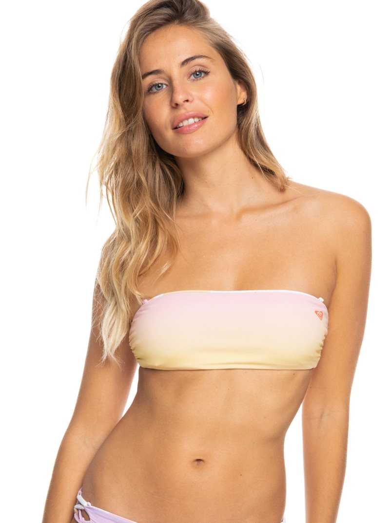 Peach Bud Lahaina Lights S Roxy Lahaina Lights Reversible Bandeau Bikini Top | NICJET926