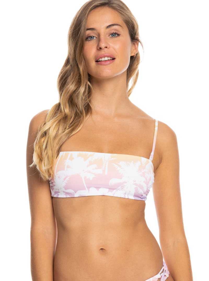 Peach Bud Lahaina Lights S Roxy Lahaina Lights Reversible Bandeau Bikini Top | NICJET926