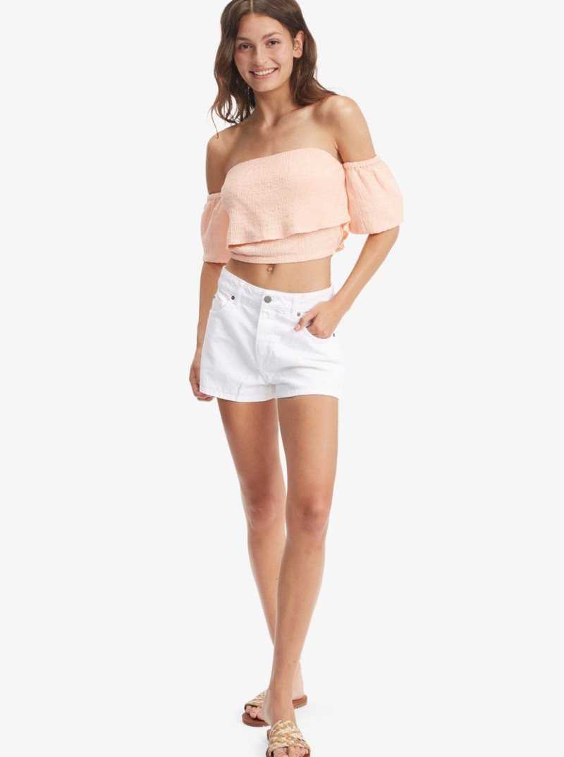 Peach Bud Roxy Seaside Heaven Off The Shoulder Crop Top | BTCOZL902