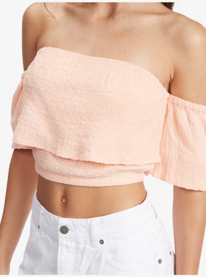 Peach Bud Roxy Seaside Heaven Off The Shoulder Crop Top | BTCOZL902