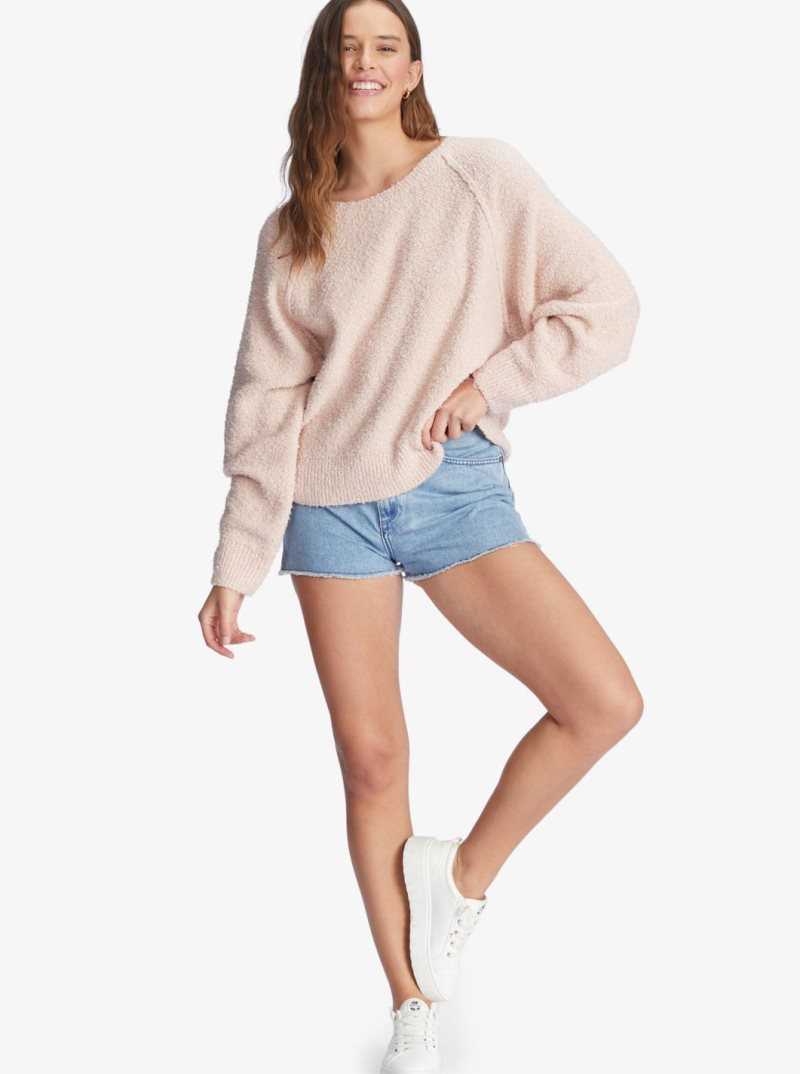 Peach Whip Roxy Early Morning Crew Neck Sweater | YZGSLB041