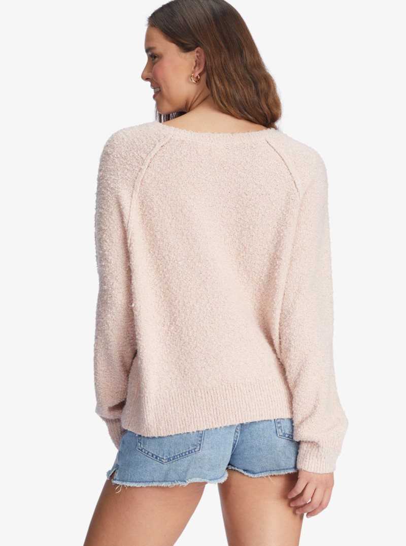 Peach Whip Roxy Early Morning Crew Neck Sweater | YZGSLB041