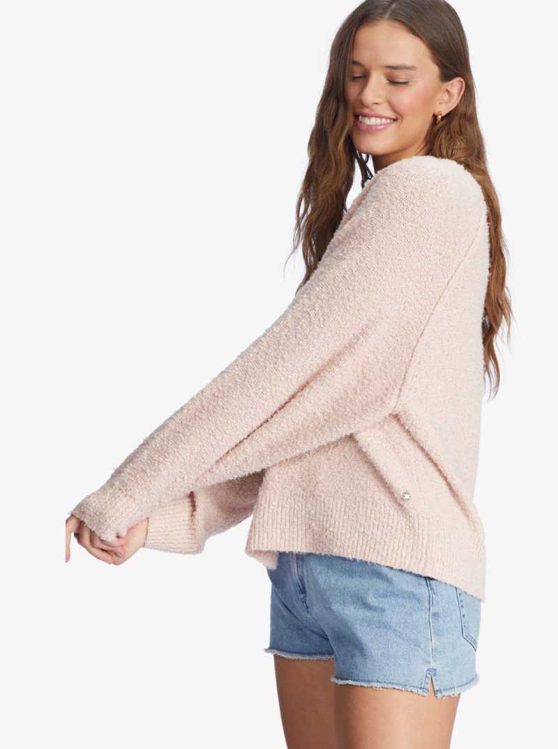 Peach Whip Roxy Early Morning Crew Neck Sweater | YZGSLB041