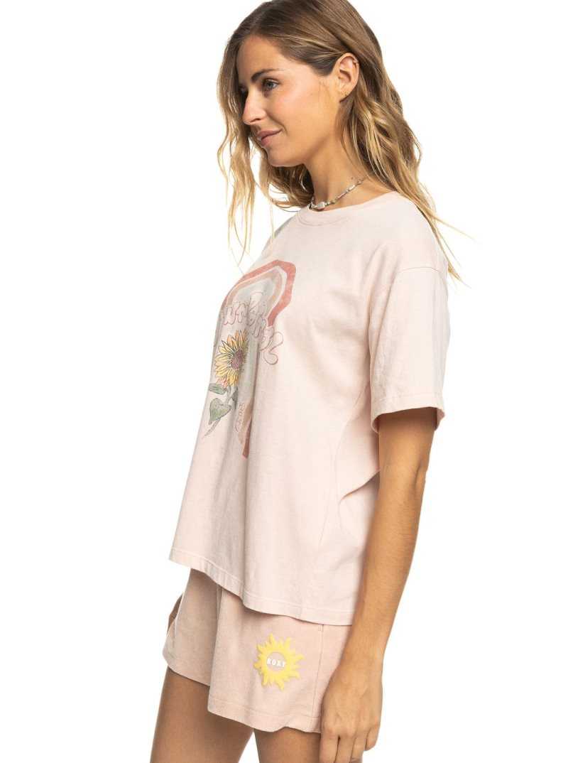 Peach Whip Roxy Moonlight Sunset A Oversized Boyfriend T-Shirt | JIUSDW319