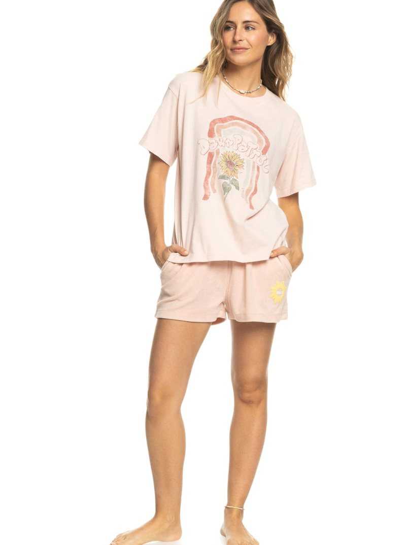 Peach Whip Roxy Moonlight Sunset A Oversized Boyfriend T-Shirt | JIUSDW319