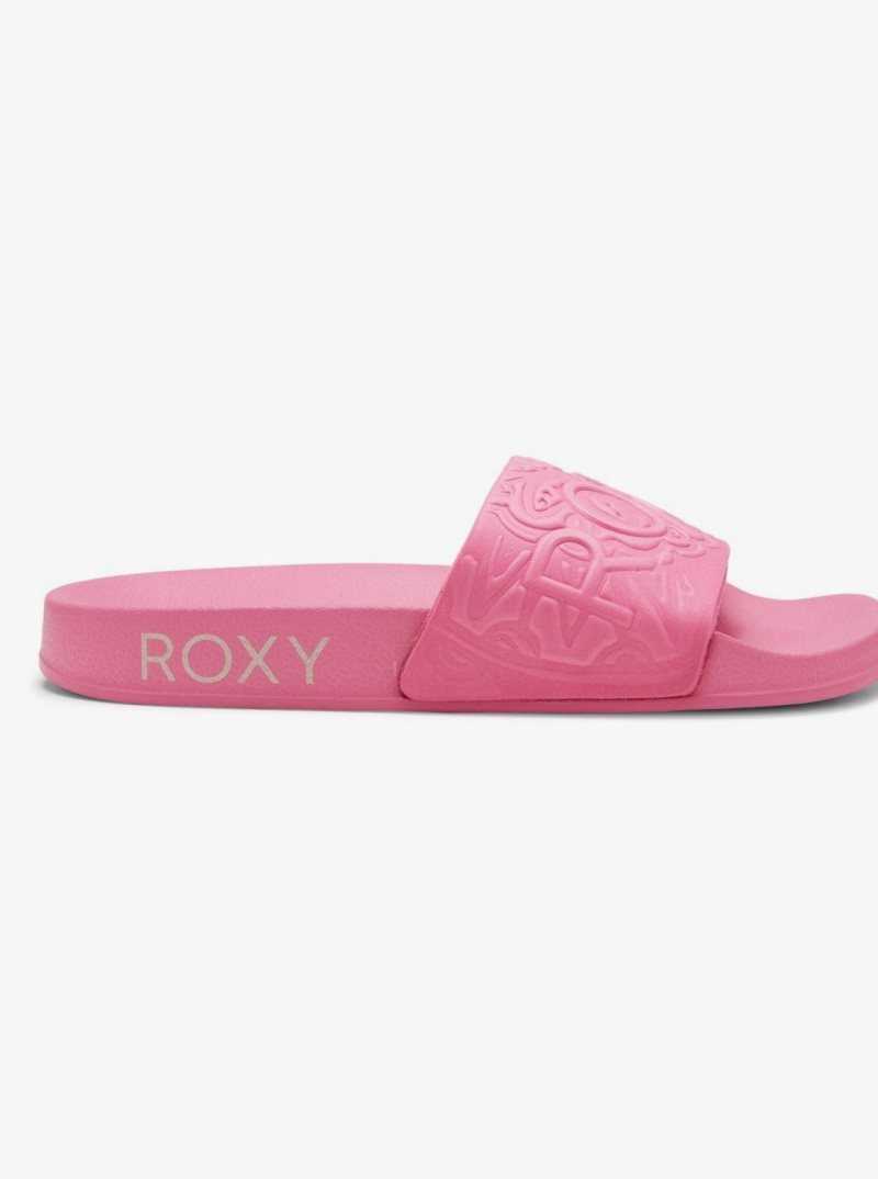 Pink 1 Roxy Slippy Mandala Slide Sandals | UQJVGN048