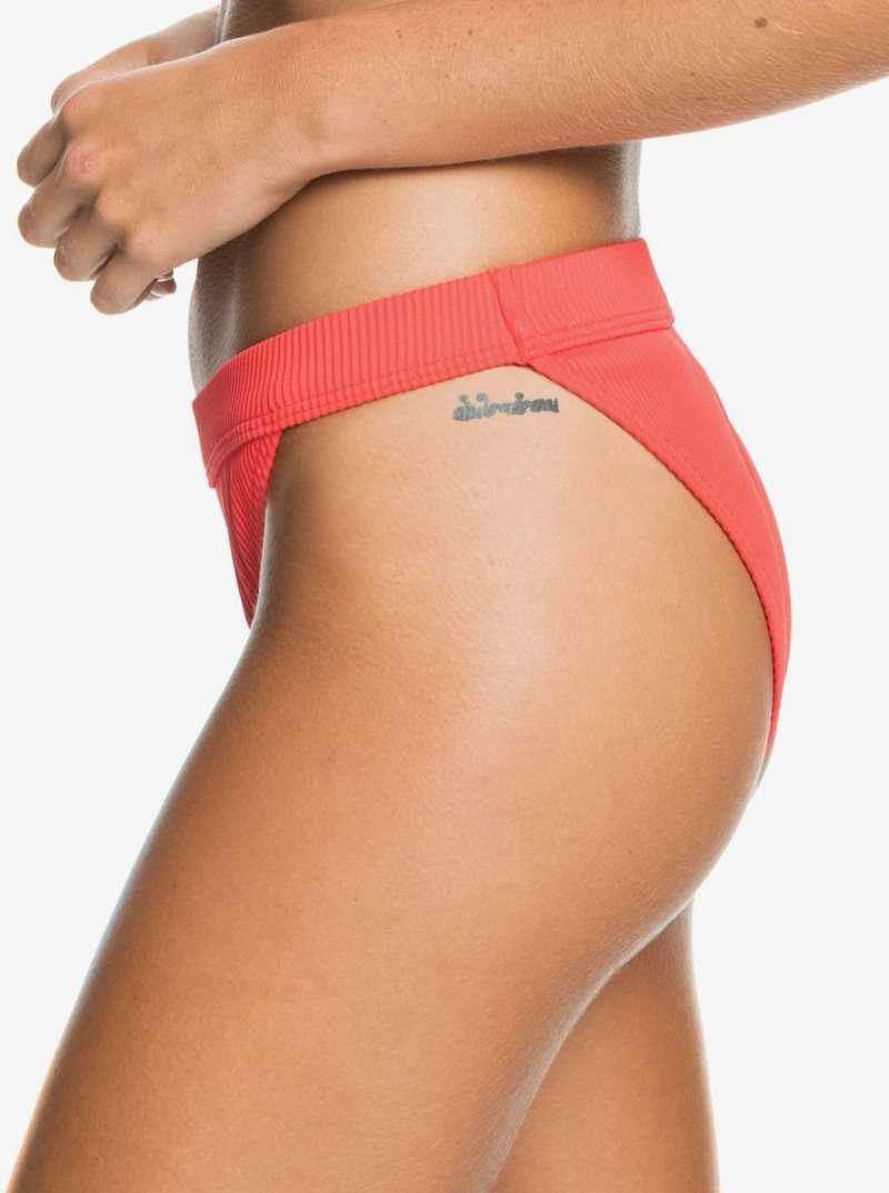 Poppy Red Roxy Mind Of Freedom Recycled Regular Bikini Bottoms | TQJPCA973