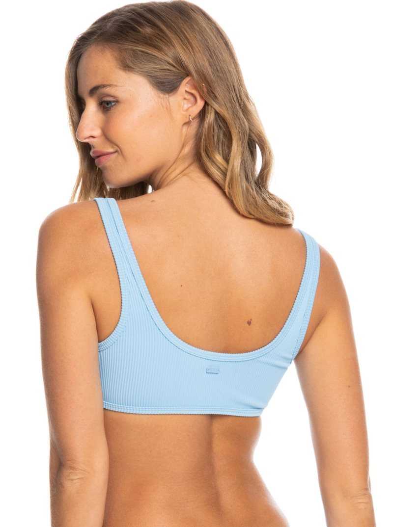 Powder Blue Roxy Love Bralette Bikini Top | MNQPUD369