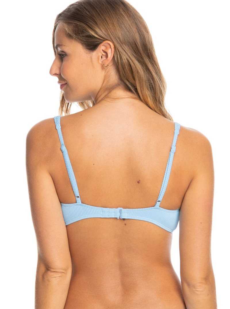 Powder Blue Roxy Love The Oceana Bikini Top | QYMGAU852