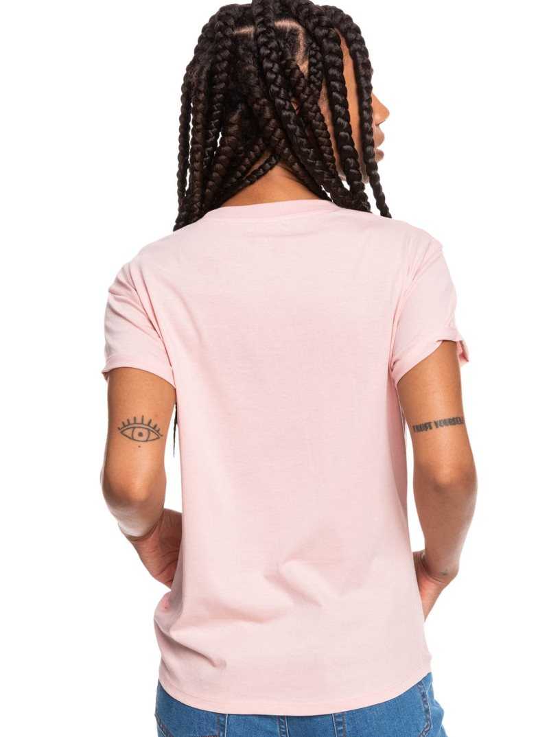 Powder Pink Roxy Epic Afternoon Short Sleeve T-Shirt | ADUCHJ961