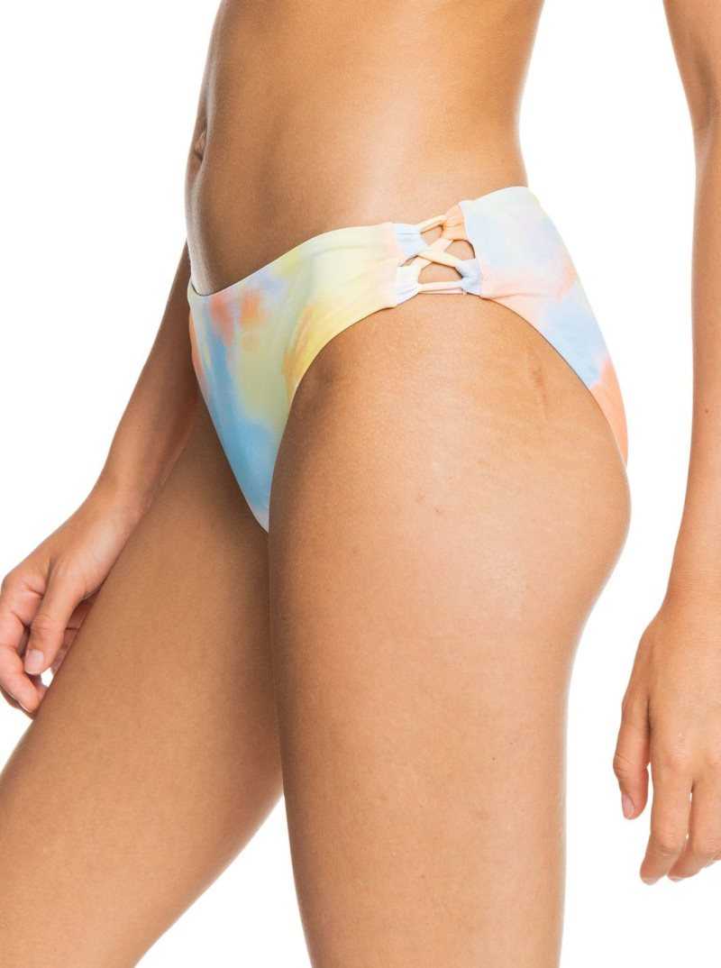 Rainbow Cloud Wash Printed Roxy Beach Classics Hipster Bikini Bottoms | XRYLSJ531