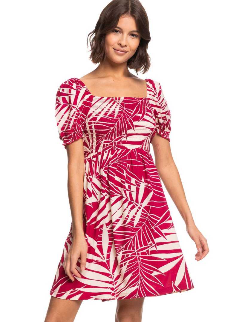 Red Bud Palmy Days Big Roxy Hello Petal Mini Woven Dress | AQPZHG385