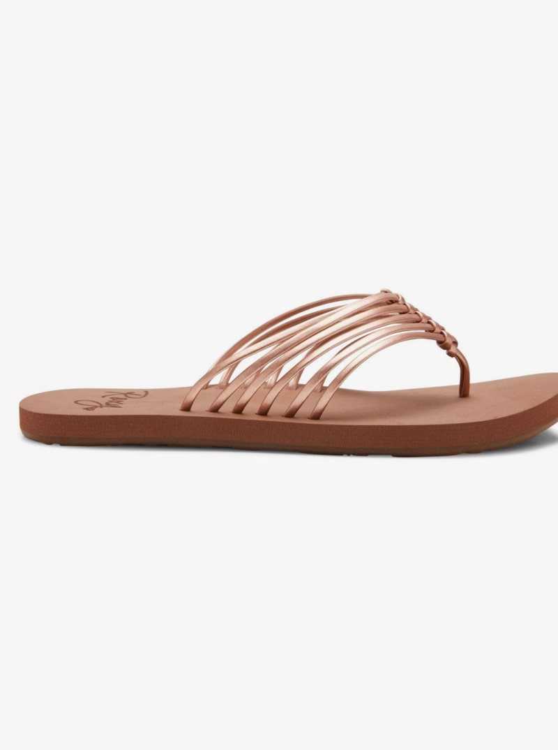 Rose Gold Roxy Jasmine Flip-Flops | DMYSLE410