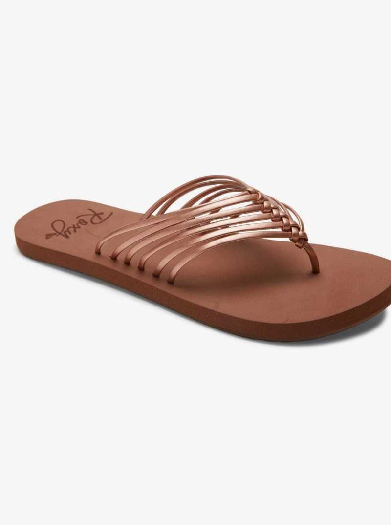 Rose Gold Roxy Jasmine Flip-Flops | DMYSLE410