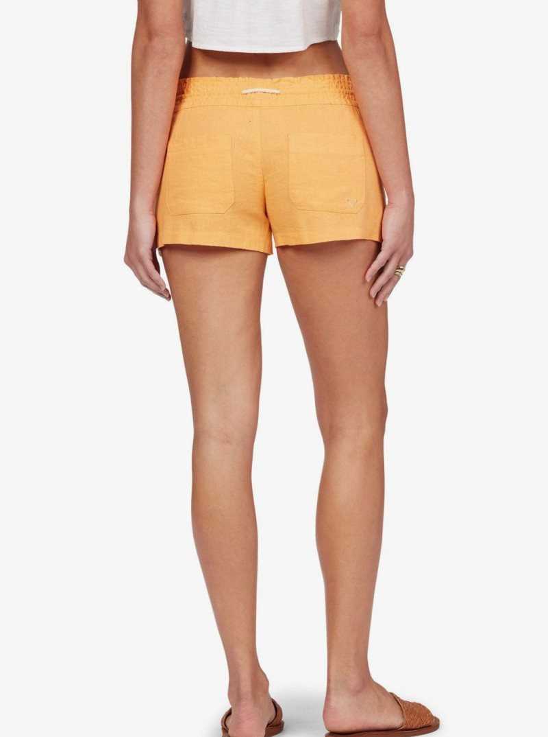 Salmon Buff Roxy Oceanside Elasticized Shorts | QXEZWR184