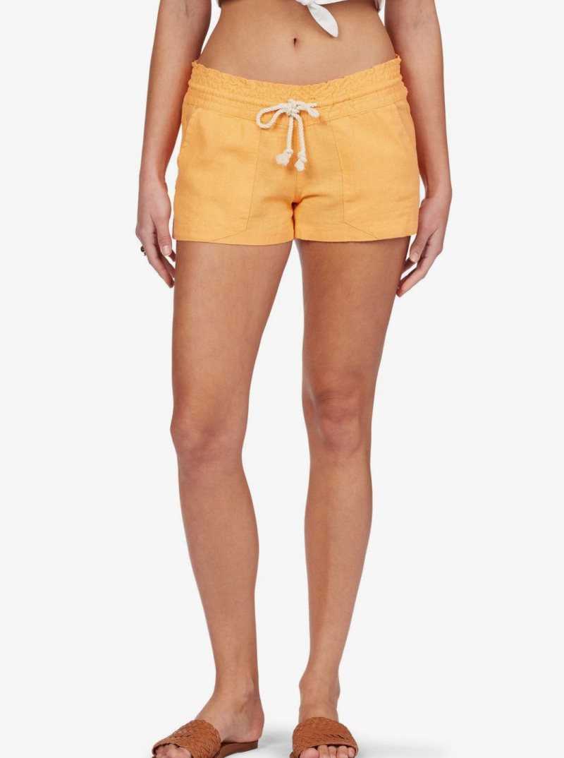 Salmon Buff Roxy Oceanside Elasticized Shorts | QXEZWR184