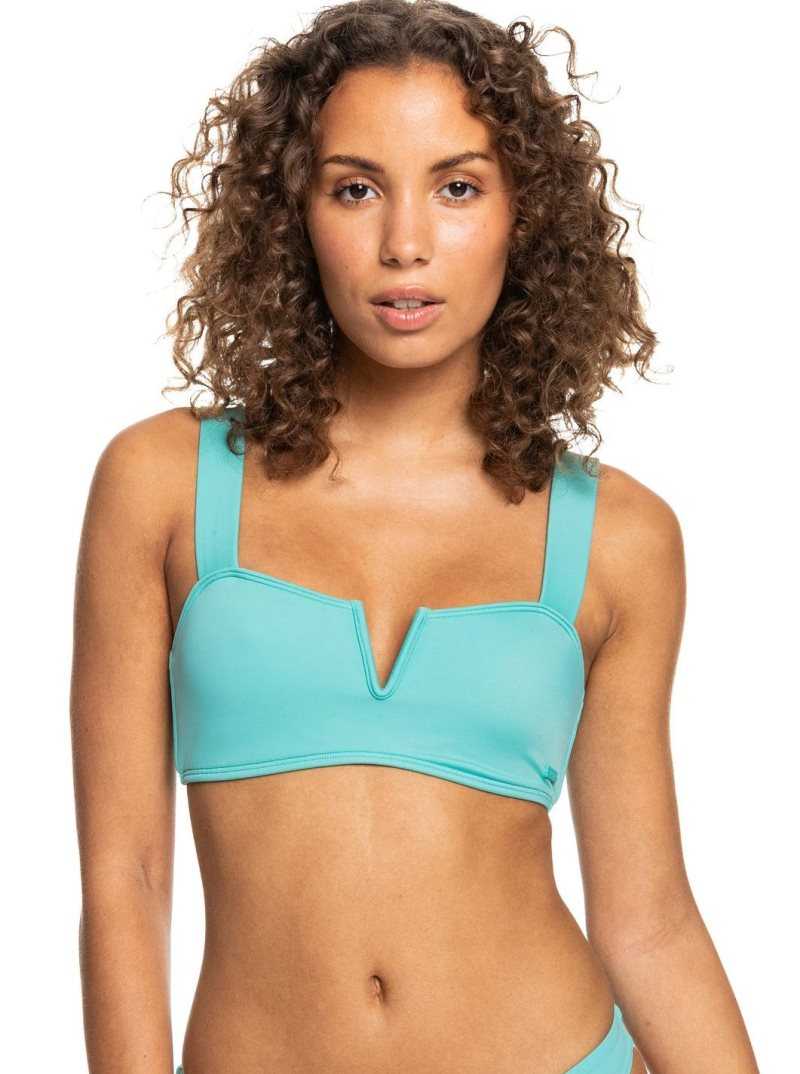 Sea Blue Roxy Love The Coco V Bralette Bikini Top | AVCJBH192