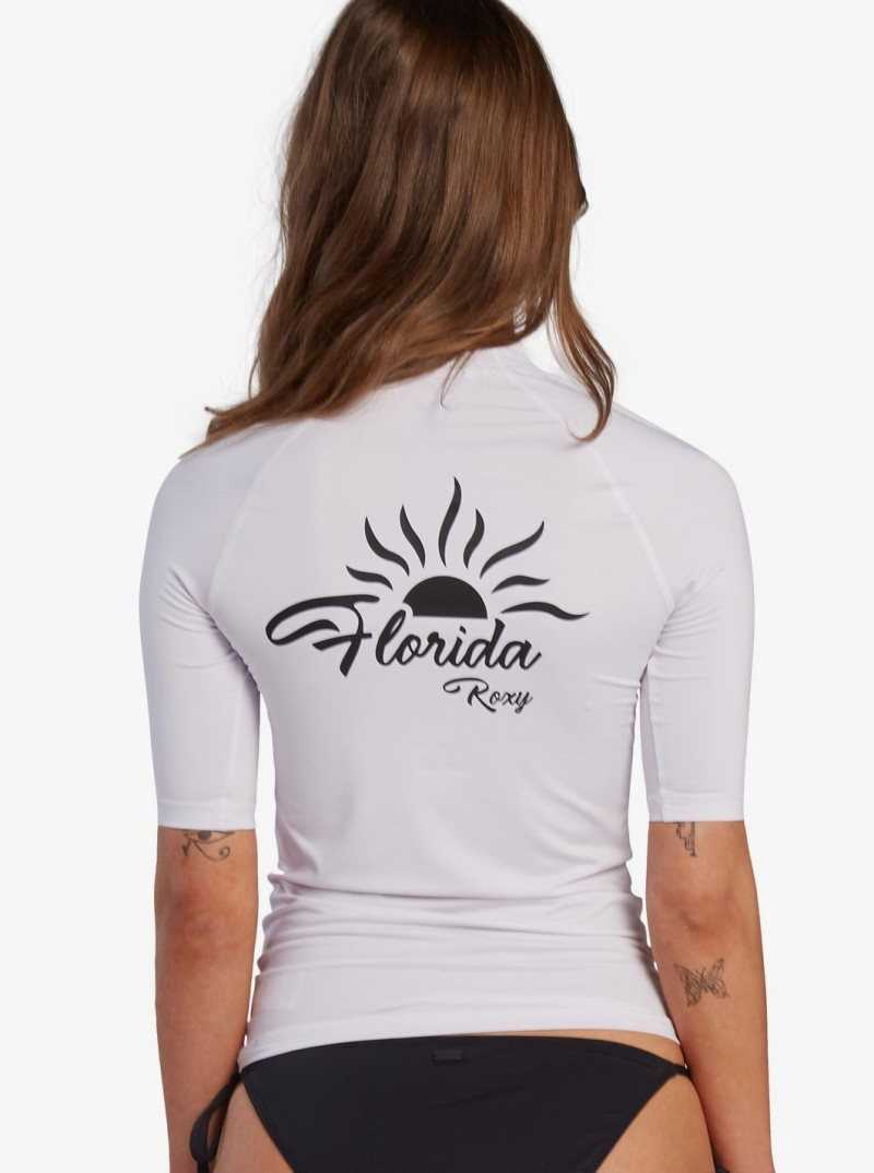 Sea Salt Roxy Florida Whole Hearted Short Sleeve UPF 50 Rashguard | ZGEALO158