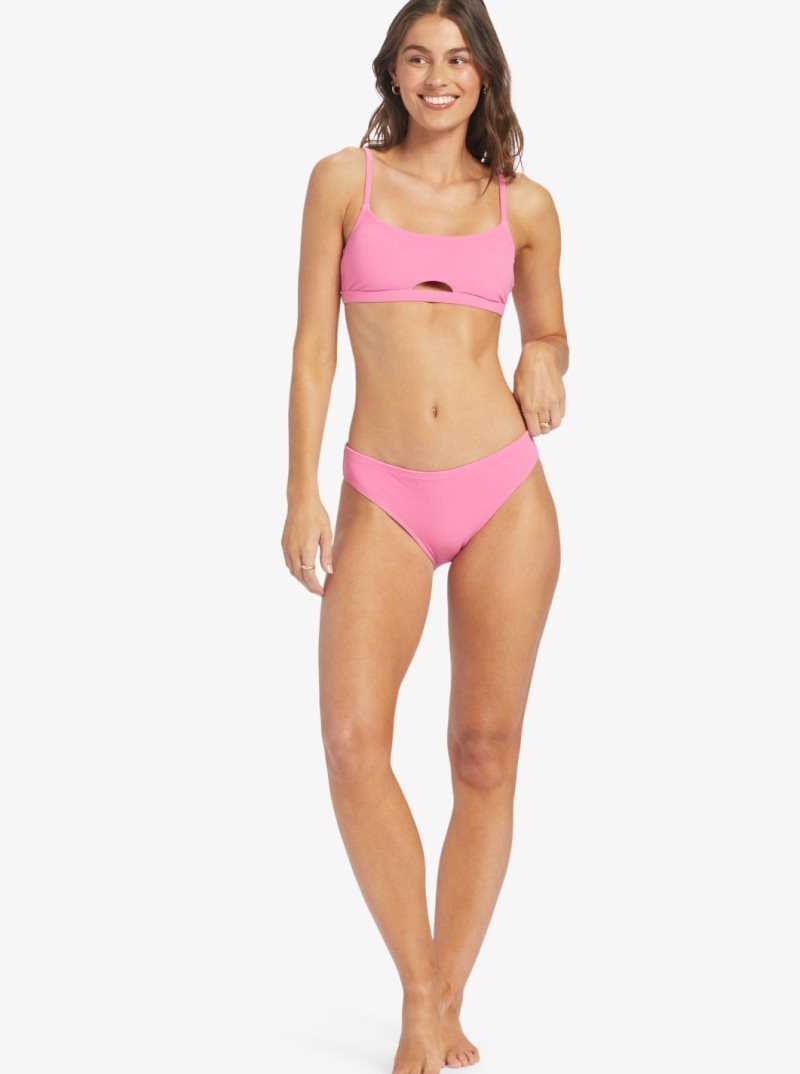 Shocking Pink Roxy Hawaiian Heat Bralette Bikini Top | UIQLCO627