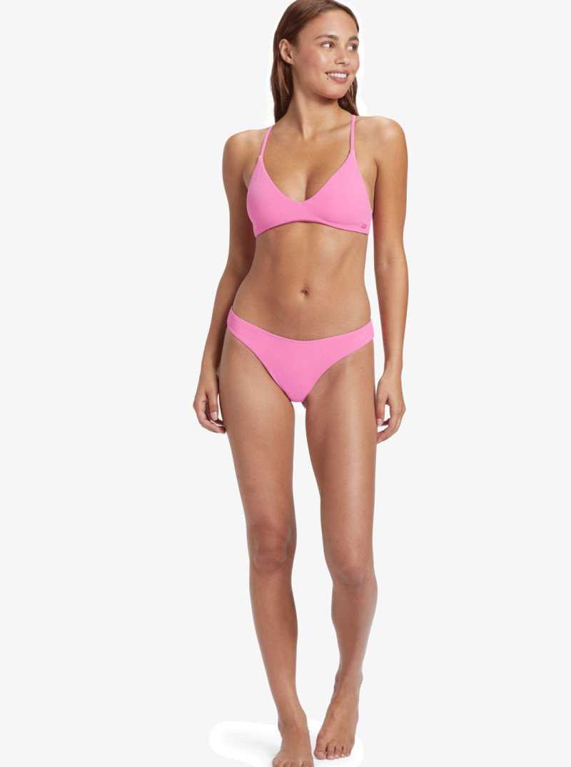 Shocking Pink Roxy Hawaiian Heat High Leg Cheeky Bikini Bottoms | KXWRAE427