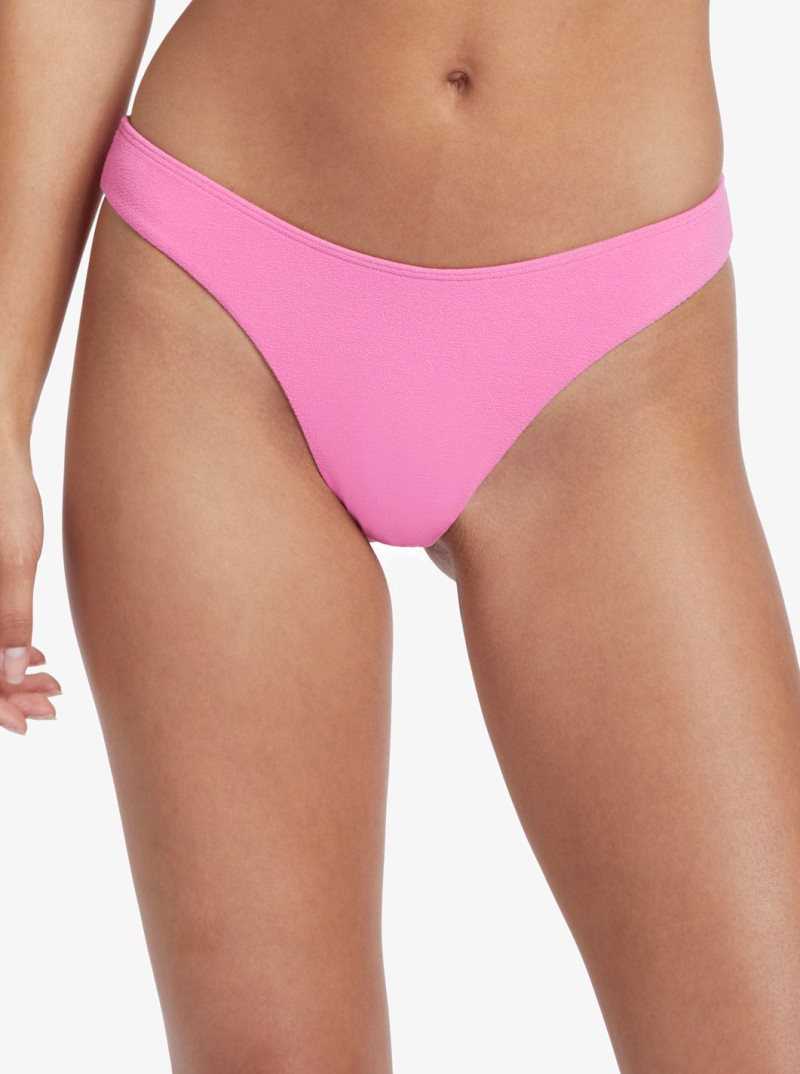 Shocking Pink Roxy Hawaiian Heat High Leg Cheeky Bikini Bottoms | KXWRAE427