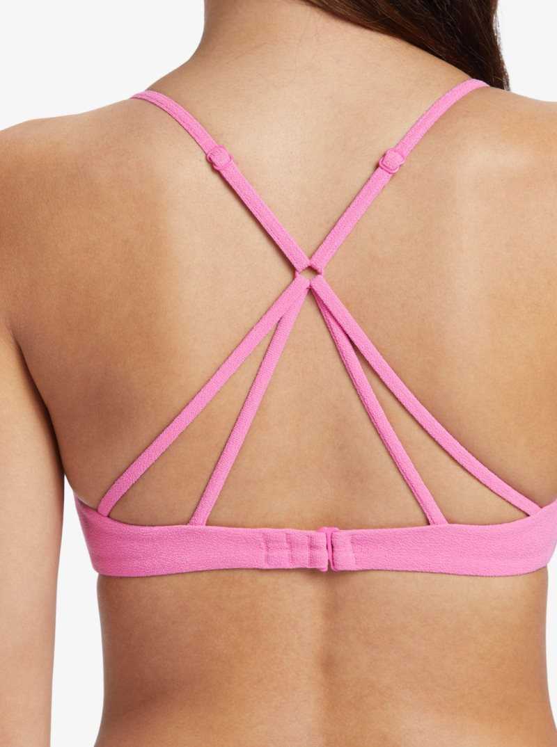 Shocking Pink Roxy Hawaiian Heat Triangle Bikini Top | MXEPKY425