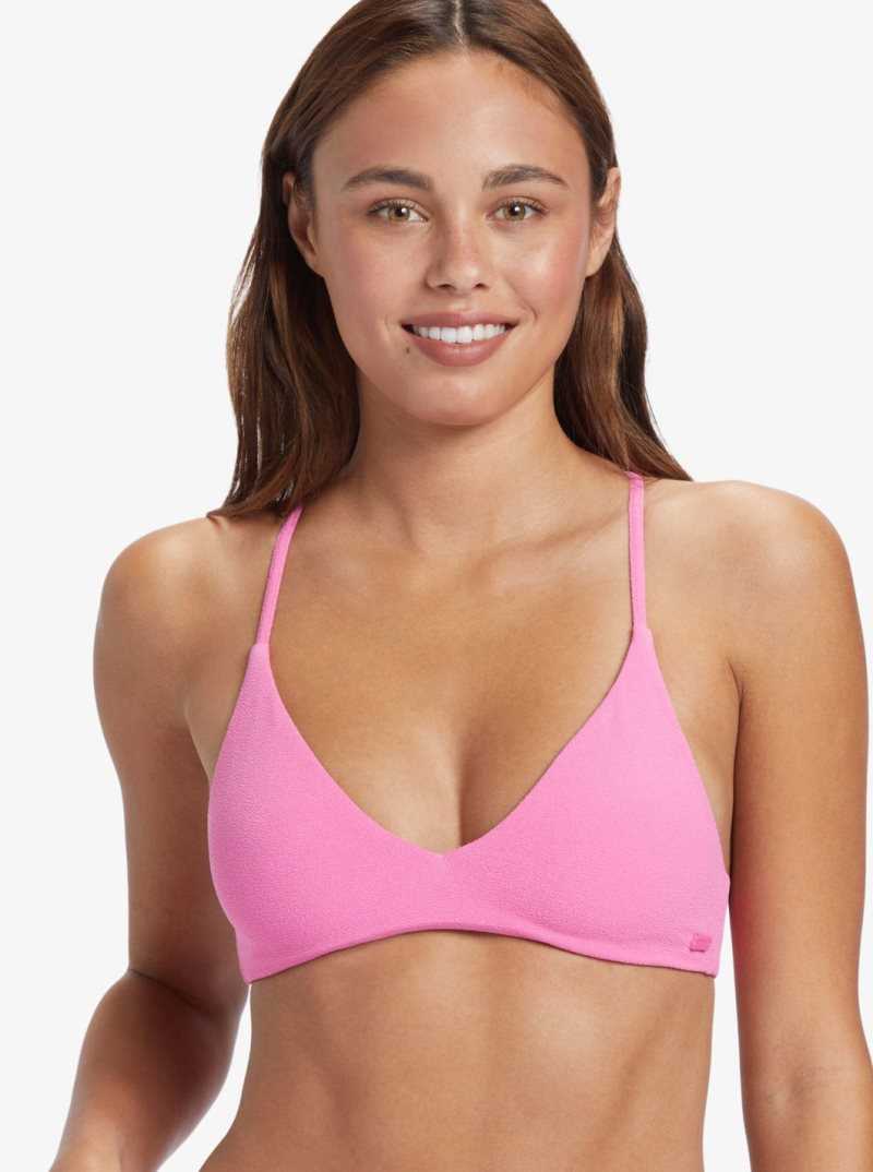 Shocking Pink Roxy Hawaiian Heat Triangle Bikini Top | MXEPKY425