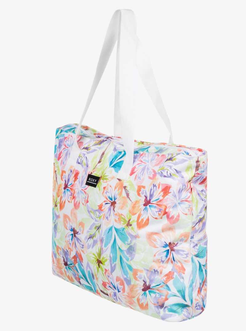 Snow White Pualani Combo Roxy Skinny Love Large Tote Bag | ELJAYW657