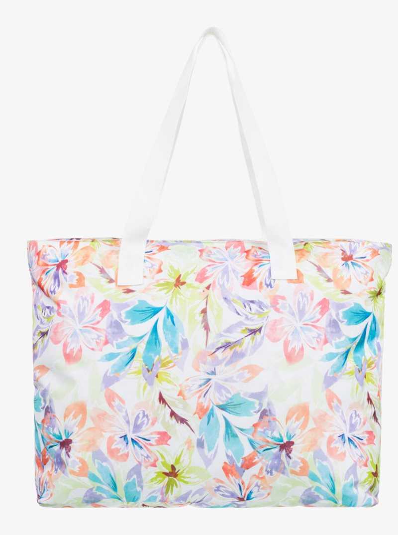 Snow White Pualani Combo Roxy Skinny Love Large Tote Bag | ELJAYW657