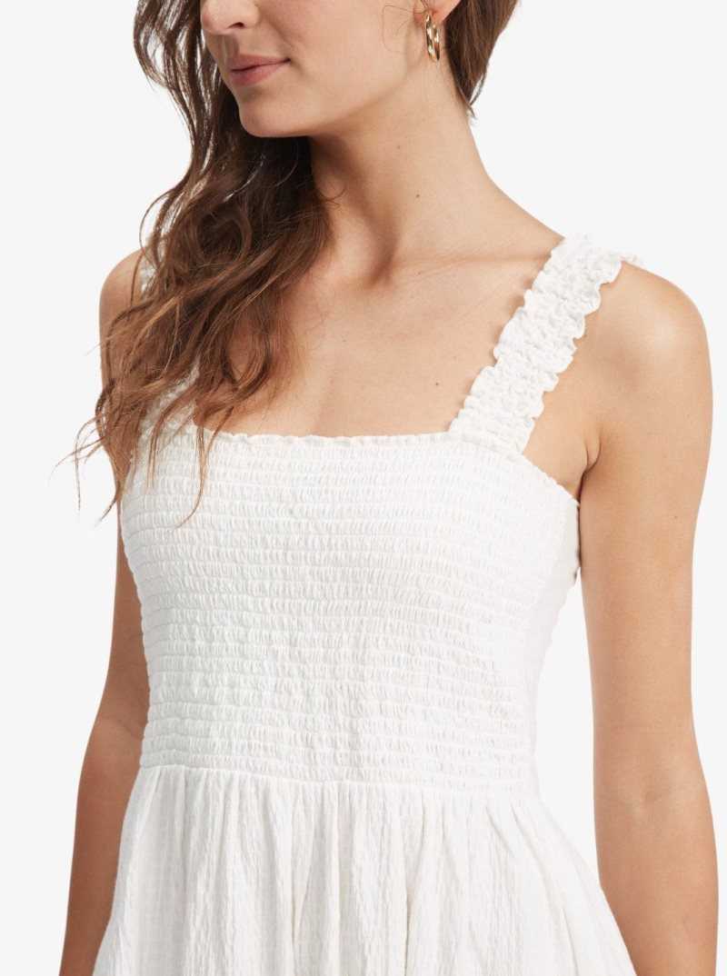 Snow White Roxy Hanging 10 Off The Shoulder Mini Dress | YFXBVZ124