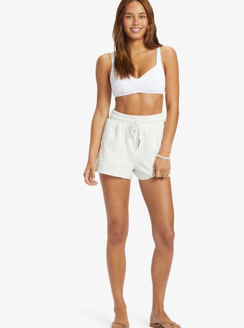 Snow White Roxy Hike Short Sweatshirt Shorts | SIQNVL982