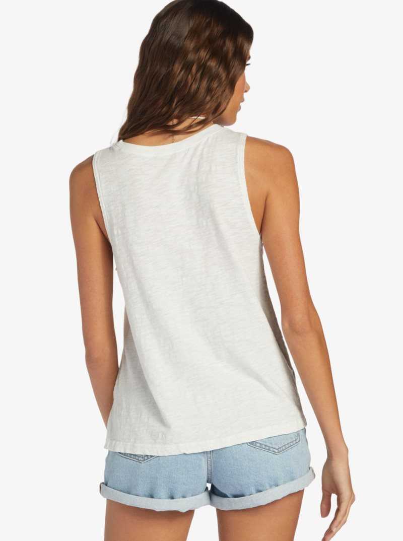 Snow White Roxy Kinda Salty High-Low Hem Muscle Tank | STXECZ253