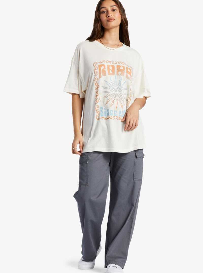 Snow White Roxy Mystic Oversized Graphic T-Shirt | KOPNIC148