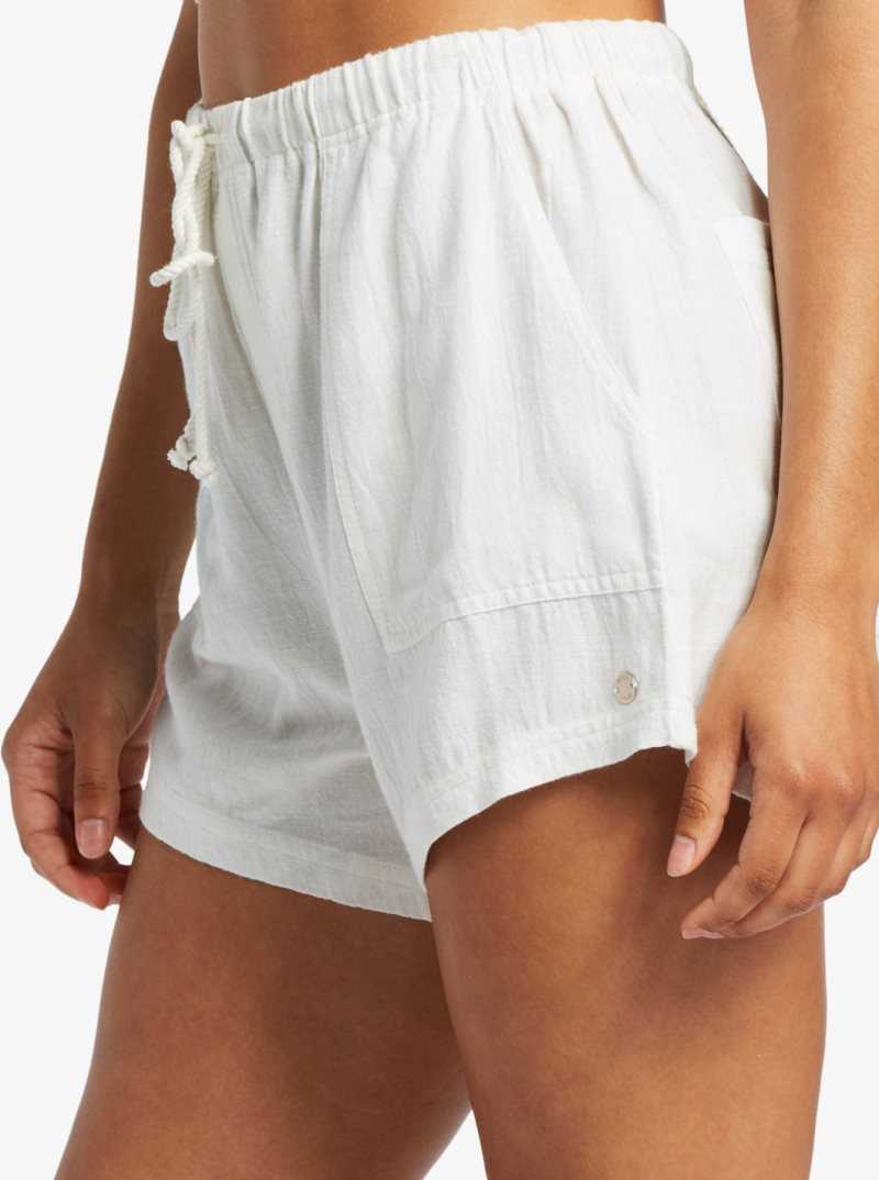 Snow White Roxy Sand And Sea Elastic Shorts | QVDHSY312