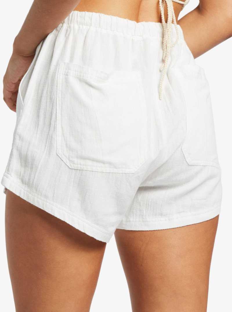 Snow White Roxy Sand And Sea Elastic Shorts | QVDHSY312