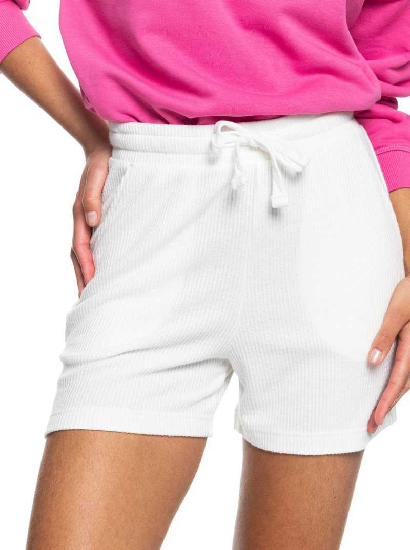 Snow White Roxy Sunday Morning Rib Shorts | XDLTKO021