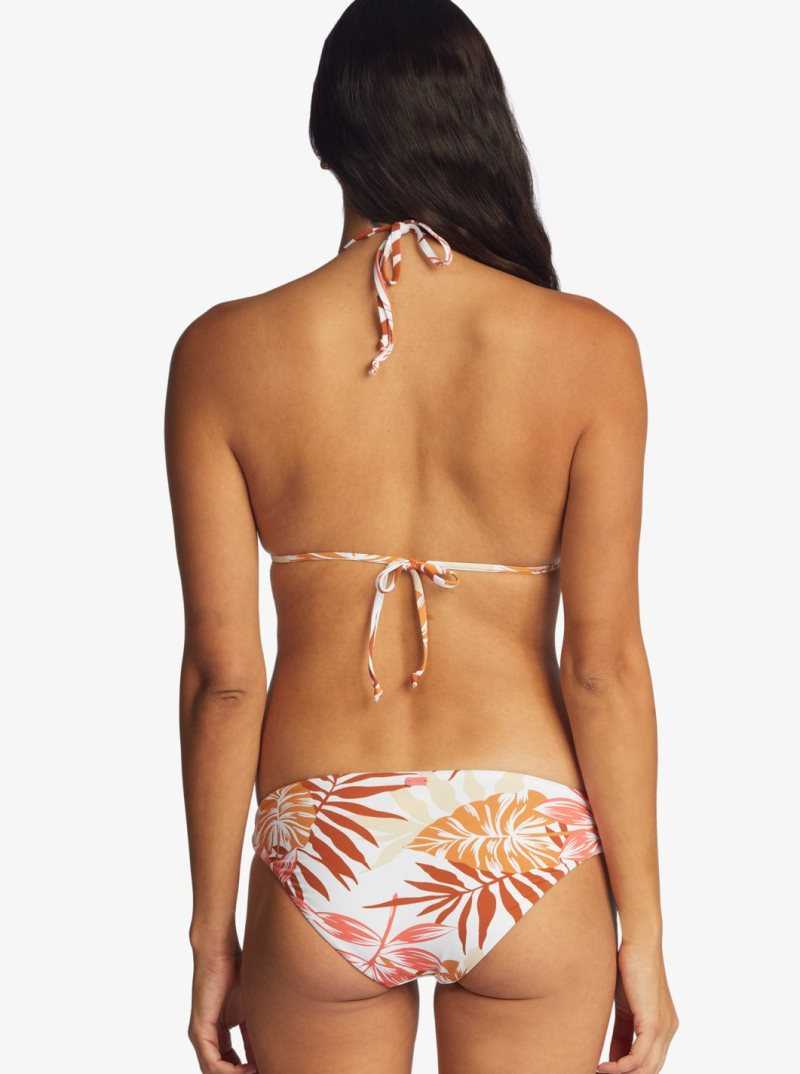 Snow White Seaside Tropics Roxy Printed Beach Classics Hipster Bikini Bottoms | LAVGTX209