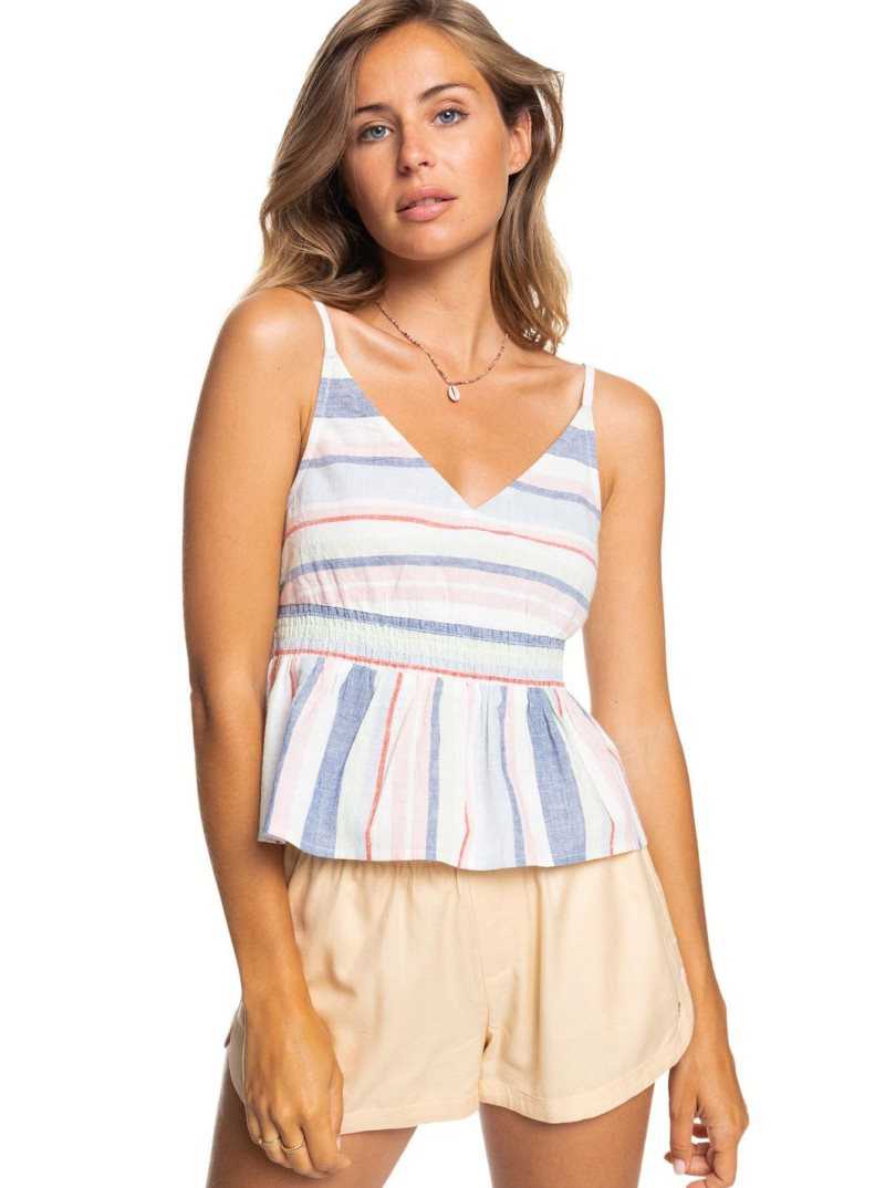 Snow White The Line Up Stripe Roxy About Paradise Strappy Top | TXGJWN701