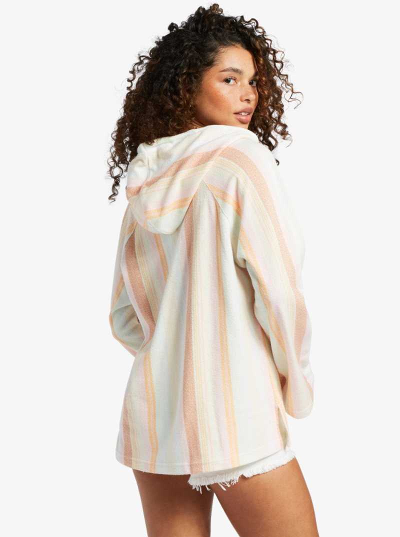 Sol Spectrum Stripe Roxy Wild And Free Poncho Style Hoodie | PFGMWU768