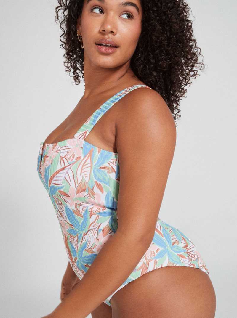 Sprucetone Les Fleurs S Roxy Love Rib The Coco D-Cup One Piece Swimsuit | RJAUFH158