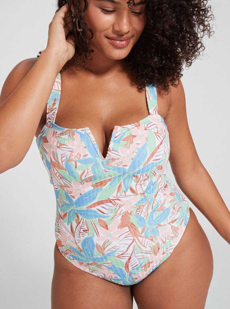 Sprucetone Les Fleurs S Roxy Love Rib The Coco D-Cup One Piece Swimsuit | RJAUFH158