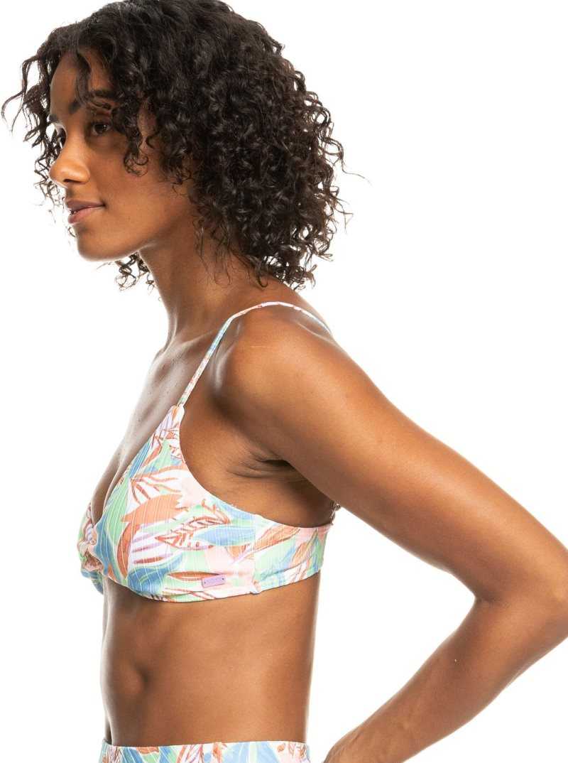 Sprucetone Les Fleurs S Roxy Love Rib The Surf Knot Triangle Bikini Top | ZFTHRB371