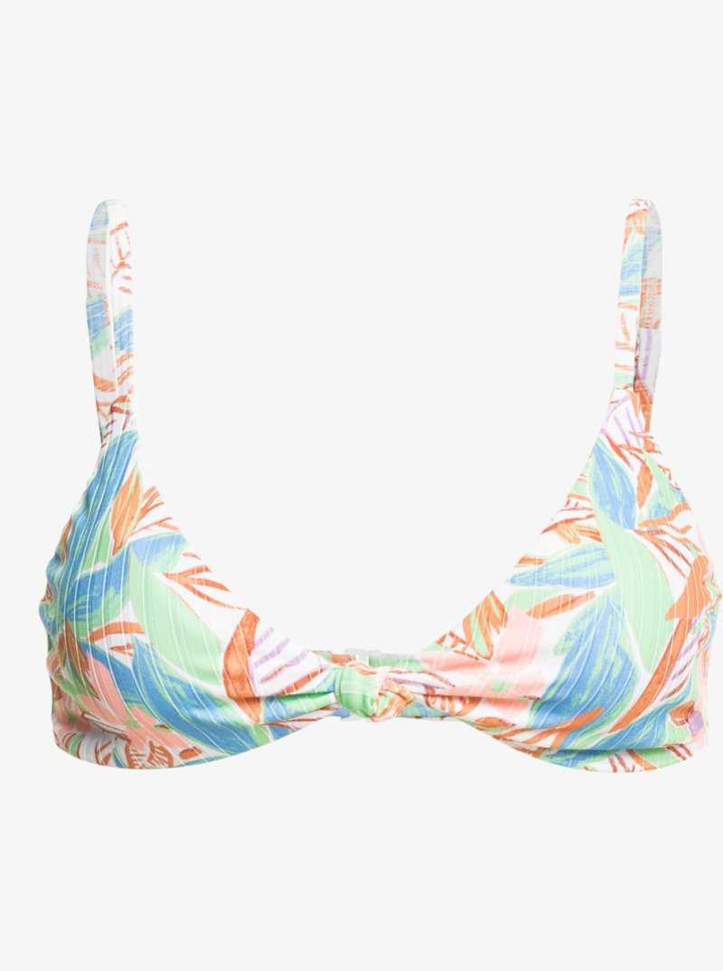 Sprucetone Les Fleurs S Roxy Love Rib The Surf Knot Triangle Bikini Top | ZFTHRB371