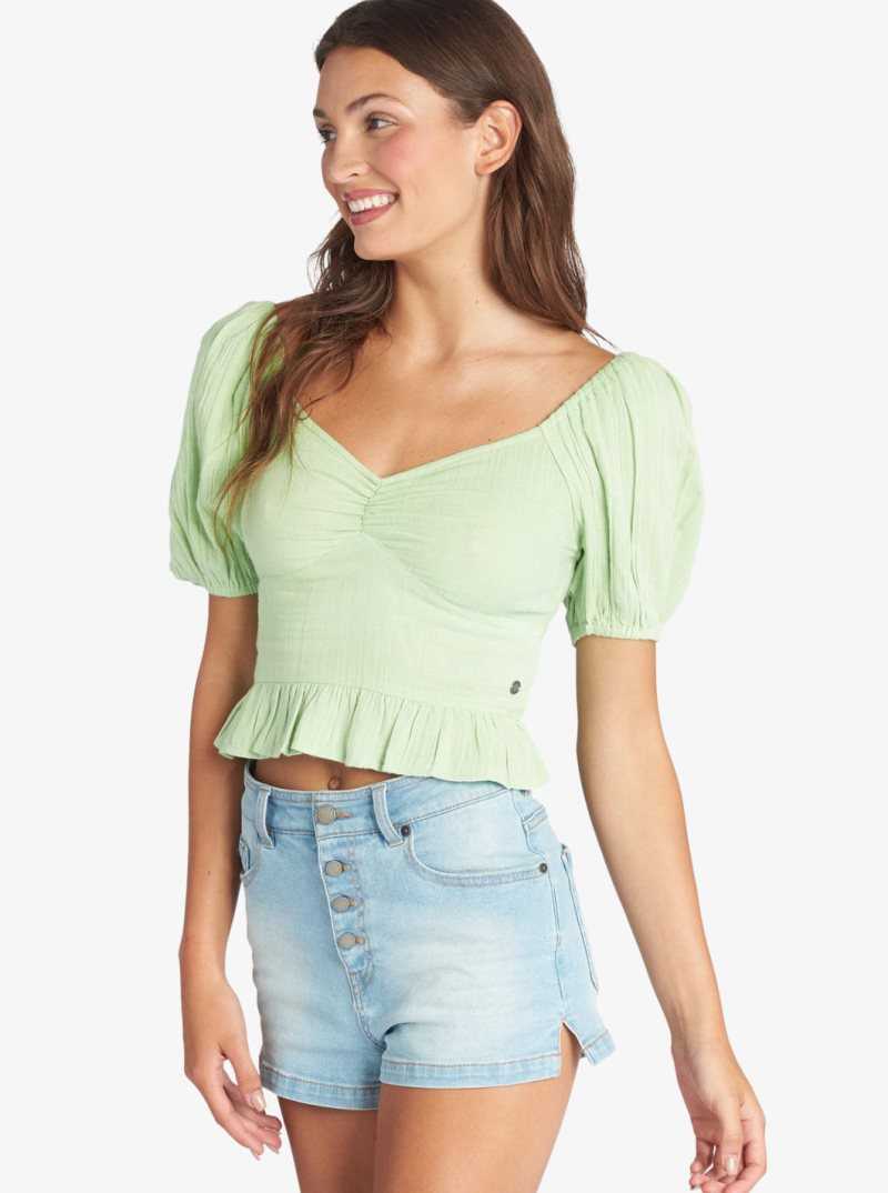 Sprucetone Roxy Life Mirage Woven Puff Sleeve Top | RQJGLH382