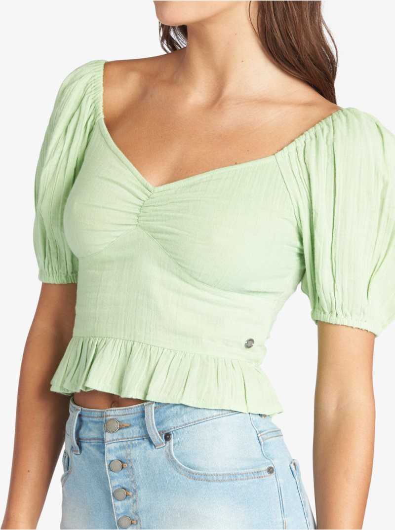 Sprucetone Roxy Life Mirage Woven Puff Sleeve Top | RQJGLH382