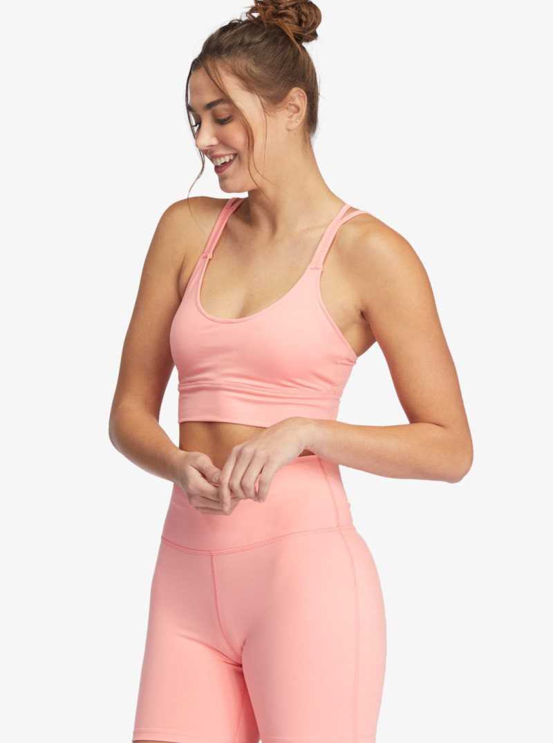 Strawberry Pink Roxy Kaileo Elongated Sports Bra | BRXVWC084