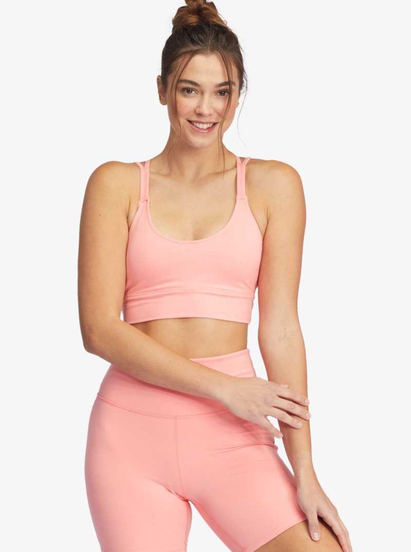 Strawberry Pink Roxy Kaileo Elongated Sports Bra | BRXVWC084