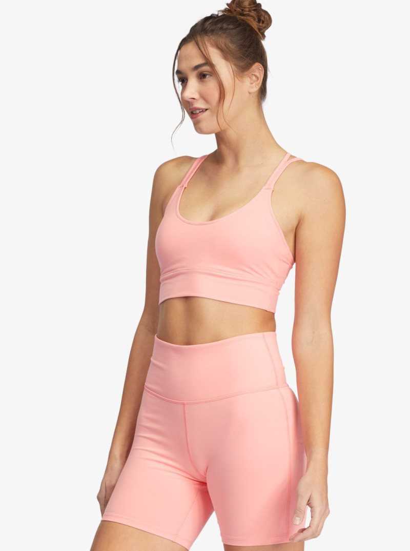 Strawberry Pink Roxy Kaileo High Waisted Biker Shorts | GVJWYU437